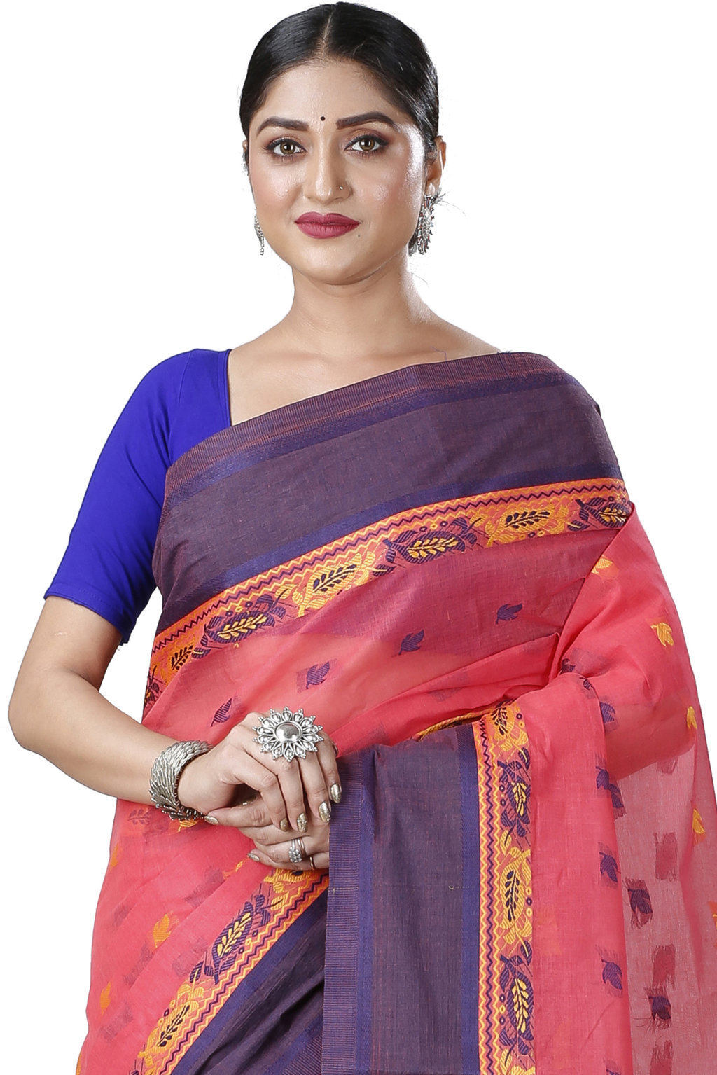 Purple Pure Cotton Provati Tant Saree (1075)